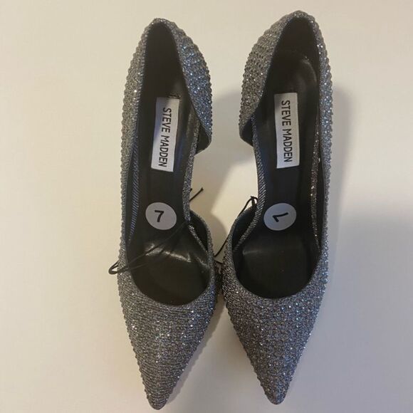 NWOT STEVE MADDEN Stilleto Rhinestne ClassicPump Gray Size 7 - Picture 5 of 12